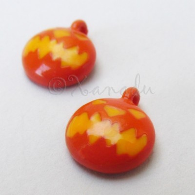 Pumpkin Jack O Lantern Halloween Orange Enamel Charms C4296 - 5, 10 Or ...