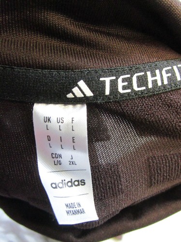 Adidas Techfit Shirt Womens Large Brown Training Pullover - Picture 3 of 8