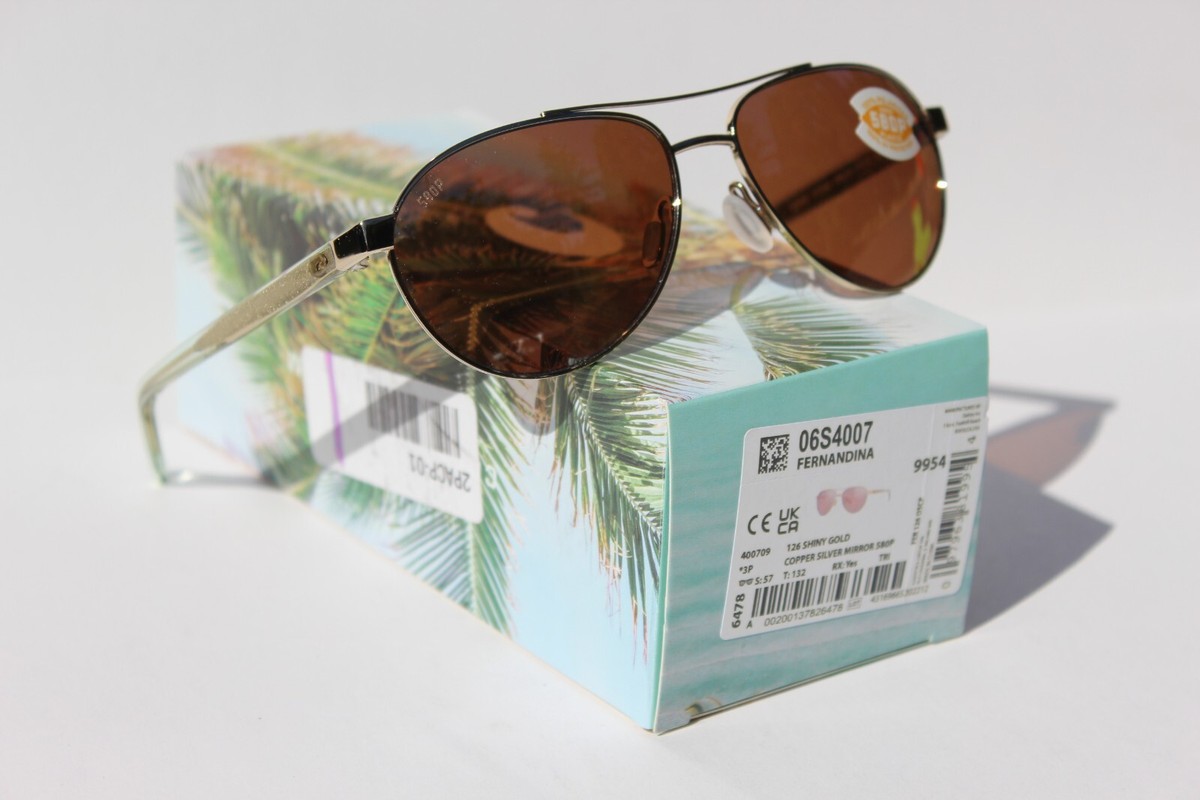 COSTA DEL MAR Fernandina POLARIZED Sunglasses Shiny Gold/Copper