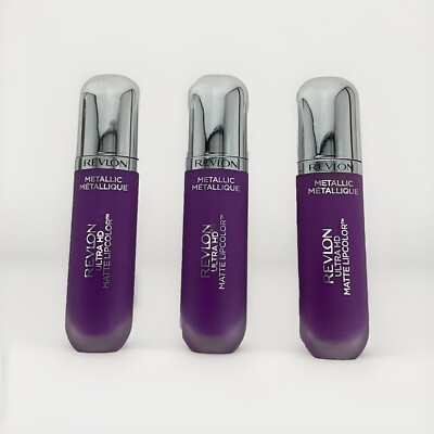 3 PACK Revlon Metallic Ultra HD Matte Liquid Lipcolor Lipstick 710 HD Dazzle NEW