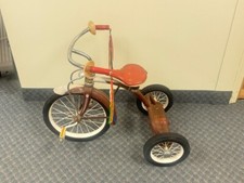 Vintage Tricycle - 1960  s Era - Murray - red and white - ages 3 to 6 - streamers