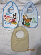 Fun Silly Cool, Just like Daddy, Beige 3 Baby Bibs Clean Pre-owned BBV-3