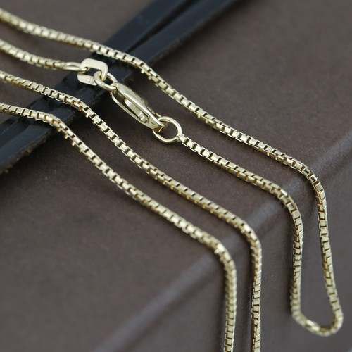 Cadena genuina de oro amarillo liso de 9 quilates 42 cm hecha en Italia - Imagen 6 de 7