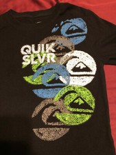 QuikSilver Boys Size M - MEDIUM T-Shirt BLACK Mountain Wave QUIKSILVER SURF CO.