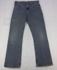 BULLHEAD MEN'S Blue Jeans W29 L30 Slim Boot Leg Distressed Pocket corner