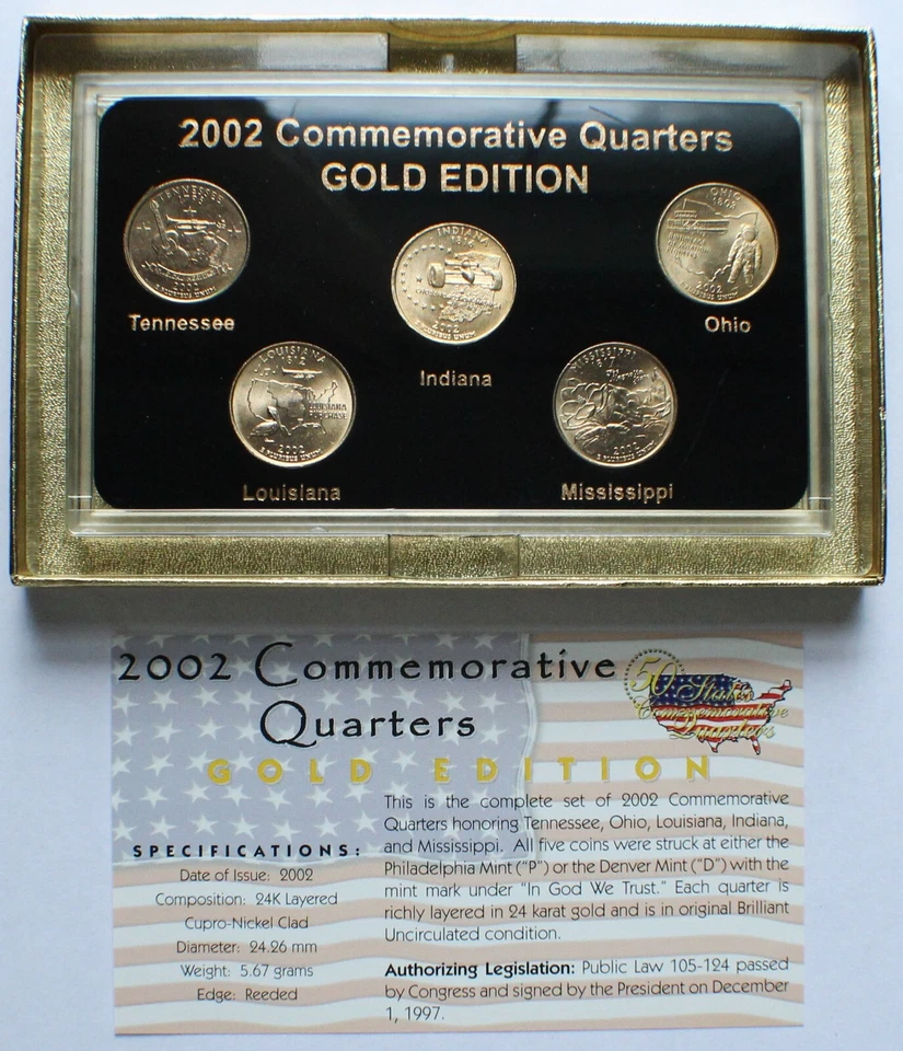 2002 - 2004 50 States Commemorative Quarters, Denver/Philly/Gold Edition, 9 Sets - Image 4 of 4