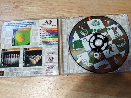 PS1 PLAYSTATION CROSSROAD CRISIS Video Game Puzzle Tested & Works Great Complete