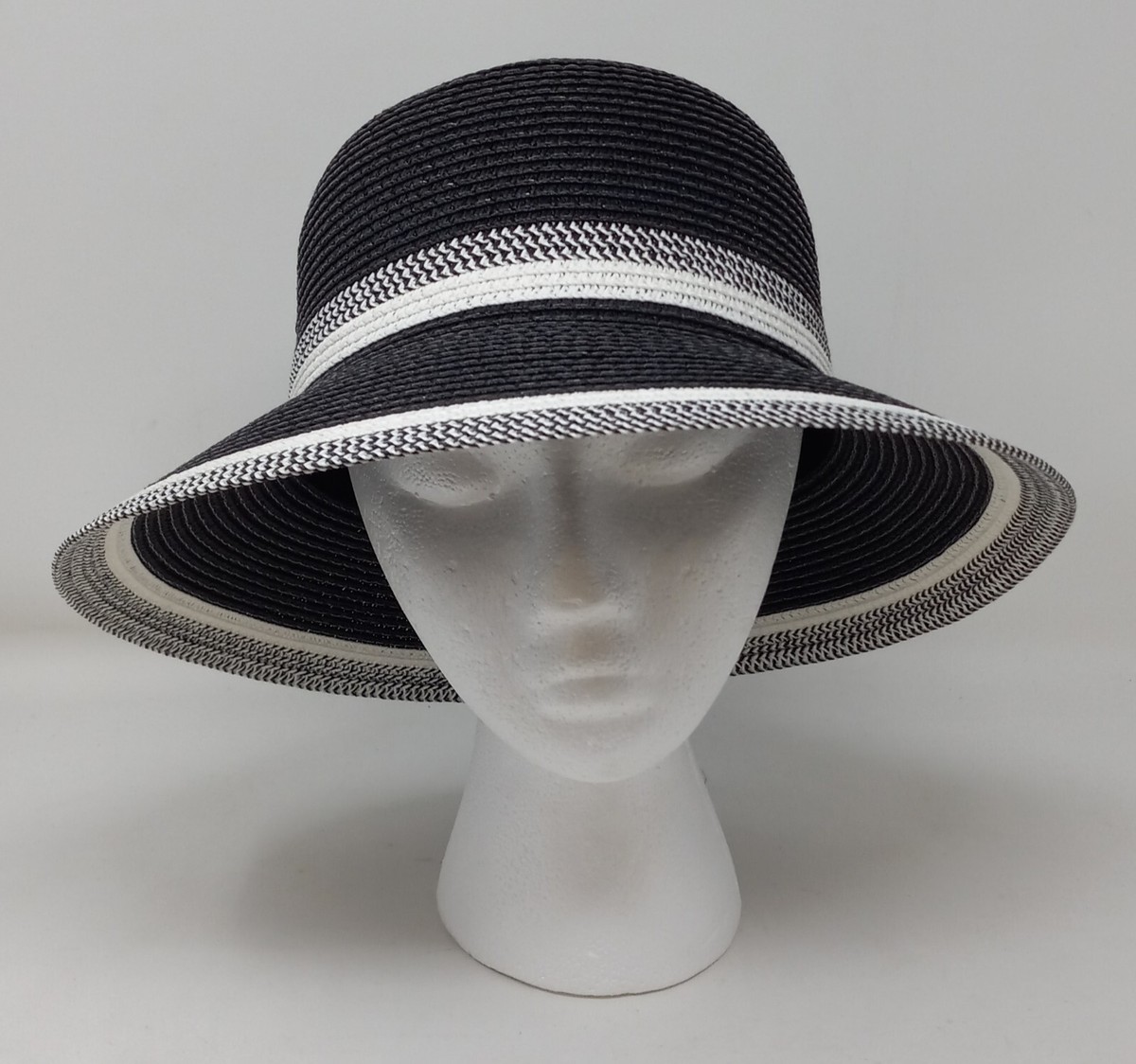 Magid Wide Brim Straw Hat – Black Paper Straw | Classic Summer Sun Hat  Timeless Magid Hats Packable Wide Brim Straw Roll Up Sun Visor with  main image 3