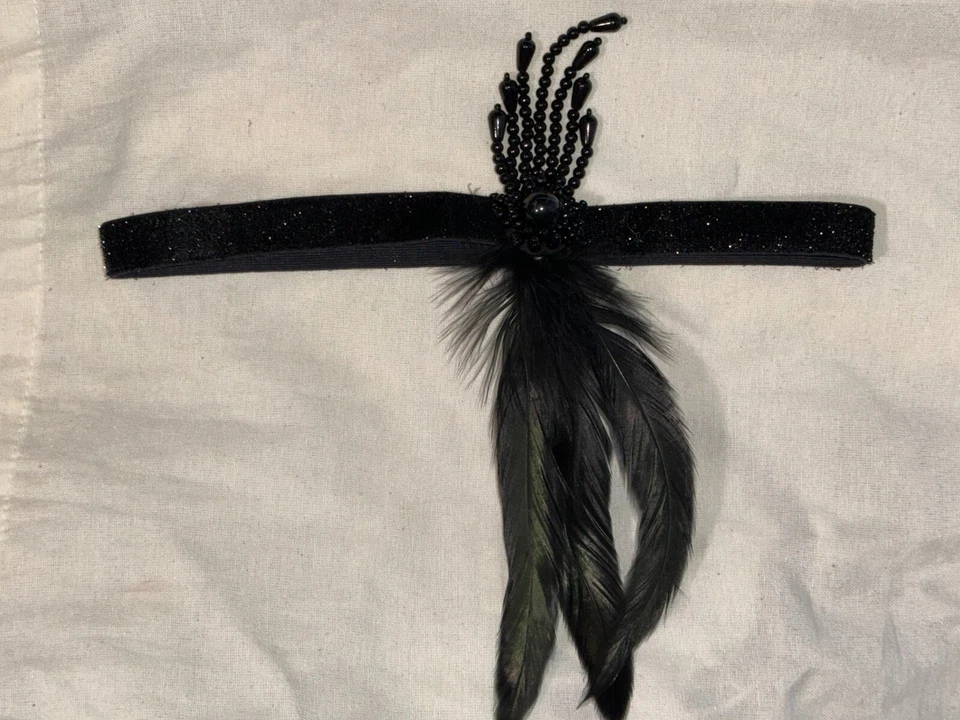 1920s Gatsby Sequin Fringed Flapper Dress with headpiece - Size Small - Image 3 of 3