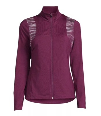 Womens AVIA Zip Front Jacket Pockets Athlesure Size Medium Plumb New