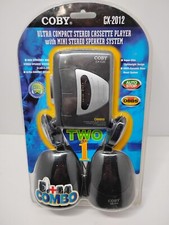 Retro Unopened Coby CX-2012 Cassette Tape Player w/ Mini Stereo Speaker System