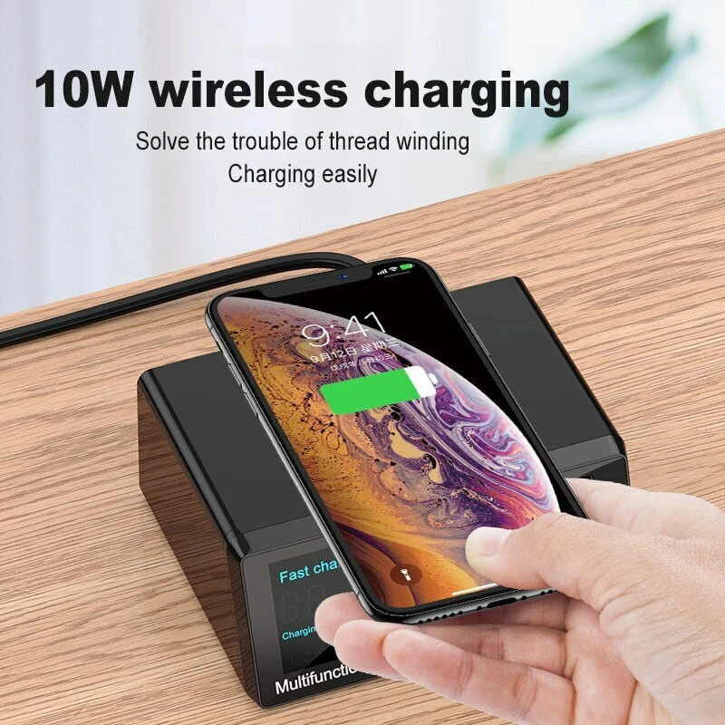 Nuevo Adaptador Cargador Rápido USB 8 Puertos QC3.0 PD Estación de Carga Inalámbrica Rápida Foto 4 de 4