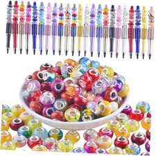 Large Hole Beads for Jewelry Making 120pcs 14mm Large Hole Murano Glass Beads