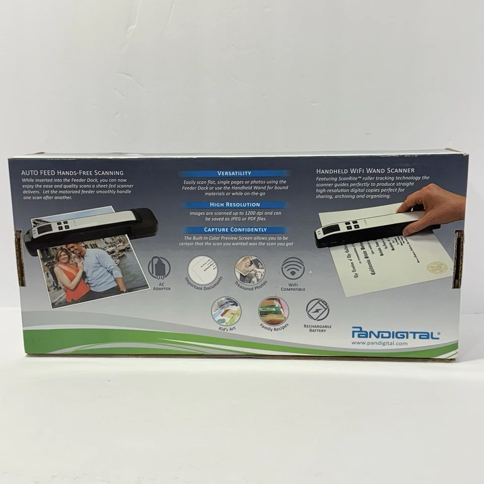 Pandigital Handheld Wand Scanner w/Feeder Dock Scan Rite Technology New - Image 2 of 3