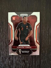 2022 Prizm World Cup Jurrien Timber Rookie Card #156 Netherlands/Arsenal. rookie card picture