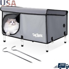 Waterproof Outdoor Cat Shelter Elevated Design Easy Assembly Multiple Cats New