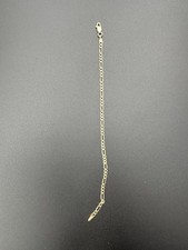 "Pulsera de oro amarillo macizo de 10K de 7"""
