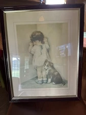 Bessie Pease Gutmann In Disgrace Print Copy Framed Size 17 1/2” X 21 1/2”