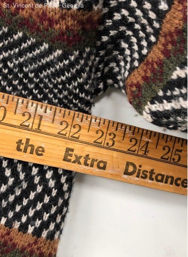 Mark Shale Geometric Scotland 2-Ply Lambswool 90s Pullover Sweater - Size L - Picture 4 of 7