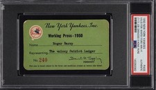 1950 New York Yankees Champs PSA Ticket Pass Whitey Ford 1st Win/Joe DiMaggio⚾️
