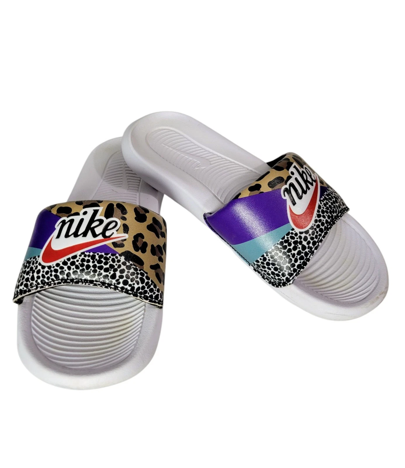 Sandali Nike donna Victori One stampa animalier slides taglia 5 Y2K tempo libero