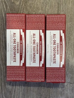 3 Pack! Dr Bronner's Cinnamon Organic All-One Toothpaste 5 oz. Fluoride Free