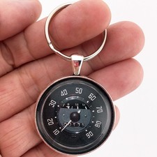 Vintage Volkswagen VW Beetle 90 MPH Speedometer 1.2" Diameter Keychain