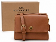 Coach 09870 British Tan Leather Court Bag Cro...