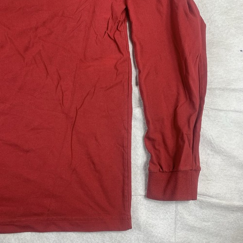 LL Bean Long Sleeve Red Henley 100% Cotton Shirt Size XL 0 DT56 24x29 - Picture 3 of 8