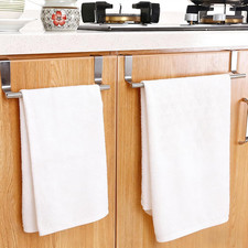 Stainless Steel Over Cabinet Door Towel Rack - Over The Door Hooks Kitchen Bathr