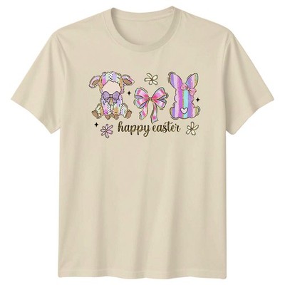 Frohe Ostern Damen T-Shirt Hase Lamm Saison Urlaub