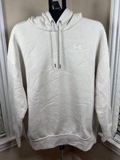 Under Armour Women s Icon Fleece Oversized Hoodie Large Ivory Cream Pullover NWT