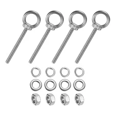 4-Sets Stainless Eyebolt M6x69mm Shoulder Lifting Eye Bolt with Nuts Washers