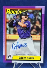 2025 Topps Update Series 1990 35th Drew Romo #90B2-DR RC Auto ~ Rockies