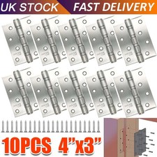 10X/ 5-Pair Door Hinges 4 inch 100mm Ball Race Internal Door + Screws UK