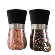 2x Pepper and Salt Grinder Set Mill Stainless Steel Shaker Adjustable Coarse UK.