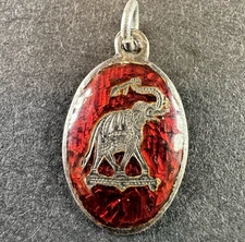 Sterling Silver  925 Siam Red Elephant Enamel Pendant