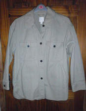 NEW - H&M - OVERSIZED LIGHT KHAKI DENIM JACKET - SIZE SMALL