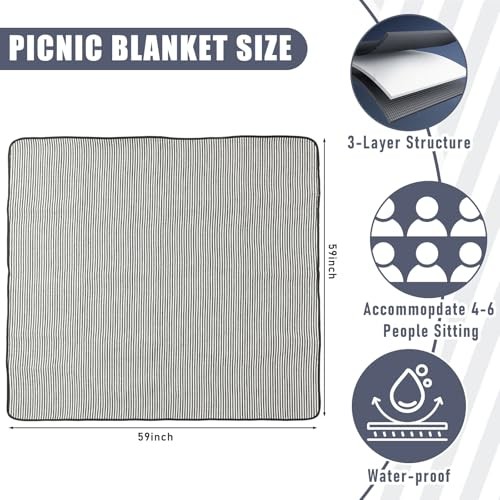 35L Large Insulated Picnic Basket with Blankets Kit Shopping Basket Cooler Bag - Picture 4 of 7