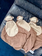 Angel Dear Brown Monkey Plush Security Blanket Set 3 Pack