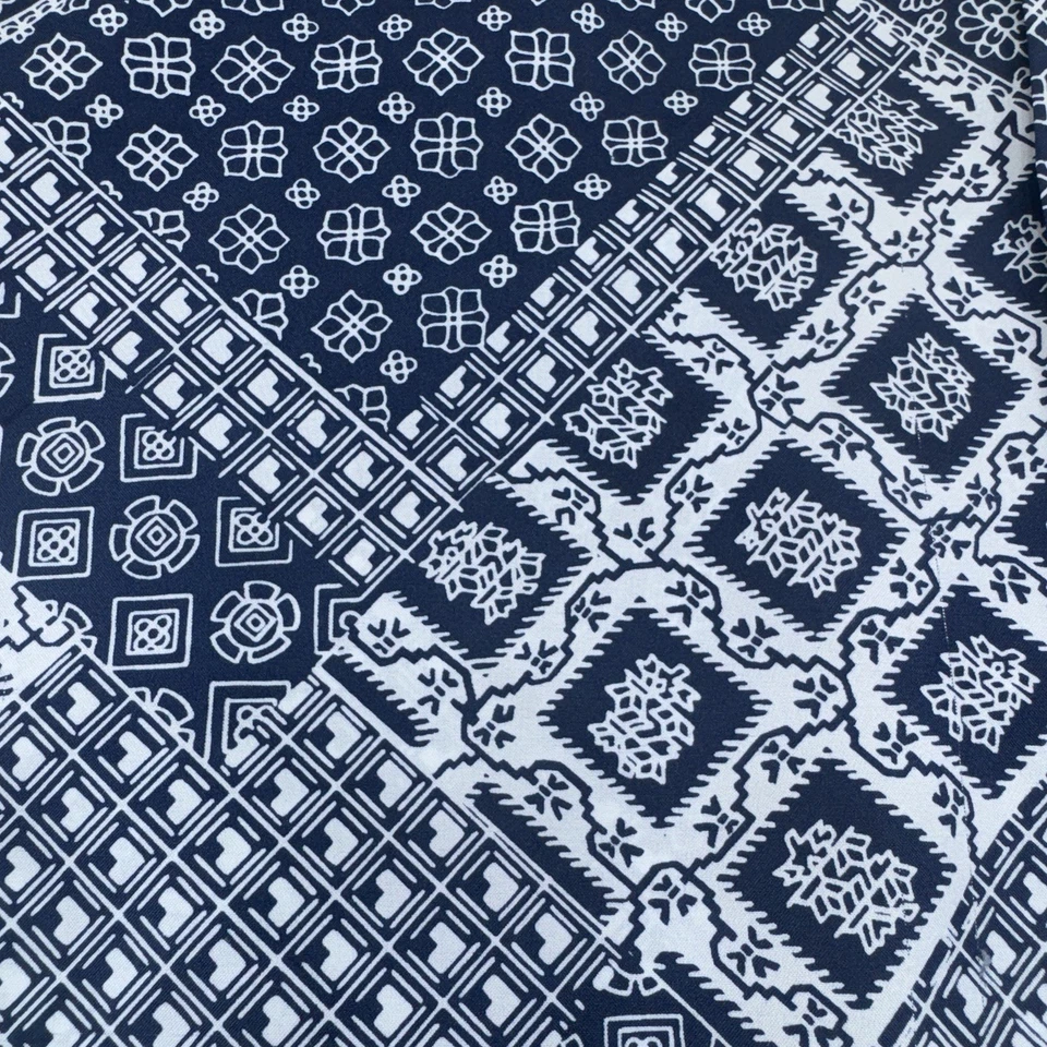 Camisa De Colección 60’s 70’s Mr. California Abotonada L Azul Bandana Geométrica Disco Foto 4 de 4