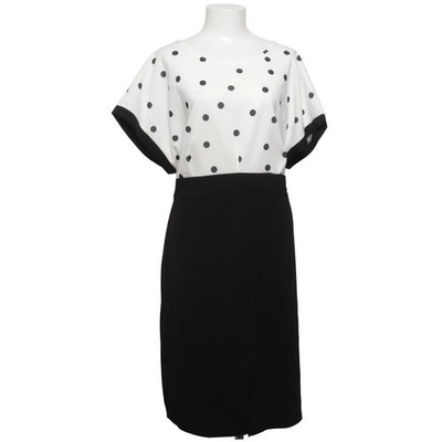 Shein Curve, Kleid, Größe: 2XL, Schwarz/Weiß, Elasthan/Polyester, Gepunktet #XuZ