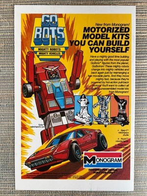 Monogram GoBots Motorized Model Kits Turbo Spay-C Royal-T 1985 Vintage Print Ad