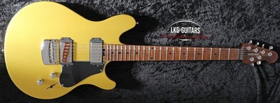 Music Man Valentine Saturn  Sparkle Gold Roasted Figured Maple