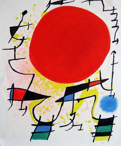 20x24 inches Rep. Joan Miro stretched Oil Painting Canvas Handmade Art Wall D014 - Picture 1 of 5