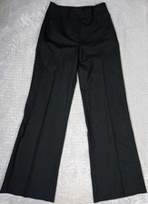 Theory Wide Leg Flare Black Wool Pants Women's Size 6 Stretch 28x33 See Flaws
