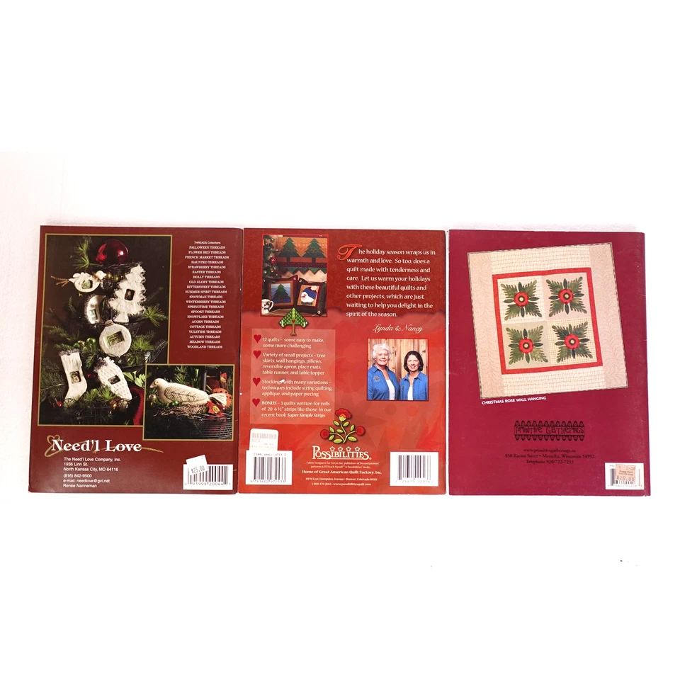 Christmas Quilting Pattern Book Lot 9 Thimbleberries Art to Heart Brannock Patek - Image 3 of 4