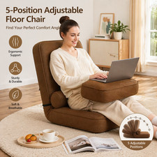 ARKAMP Lazy Tatami Floor Gaming Sofa Relax Chair Backrest W/ Laptop Stand Table