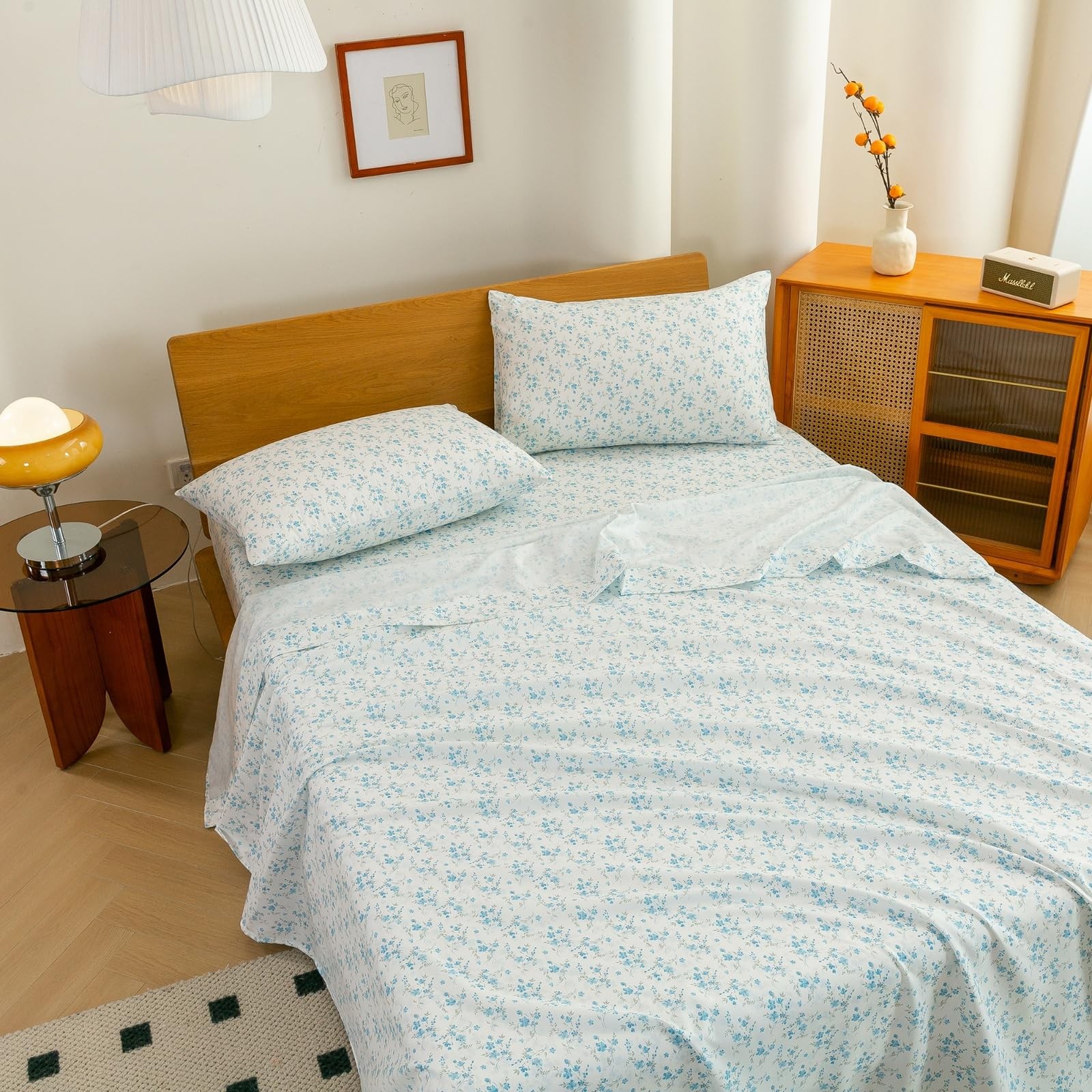 4 Piece Sheets Set Floral - Sleep Better Than Ever with These Ultra-Soft & Co...