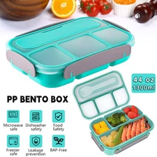 Bento Box Adult, Lunch Box, 4-Compartment Lunch Containers, Drop-Proof, Dishwash